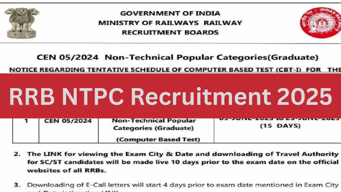 RRB NTPC Recruitment 2025 – Complete Details of the New Vacancy